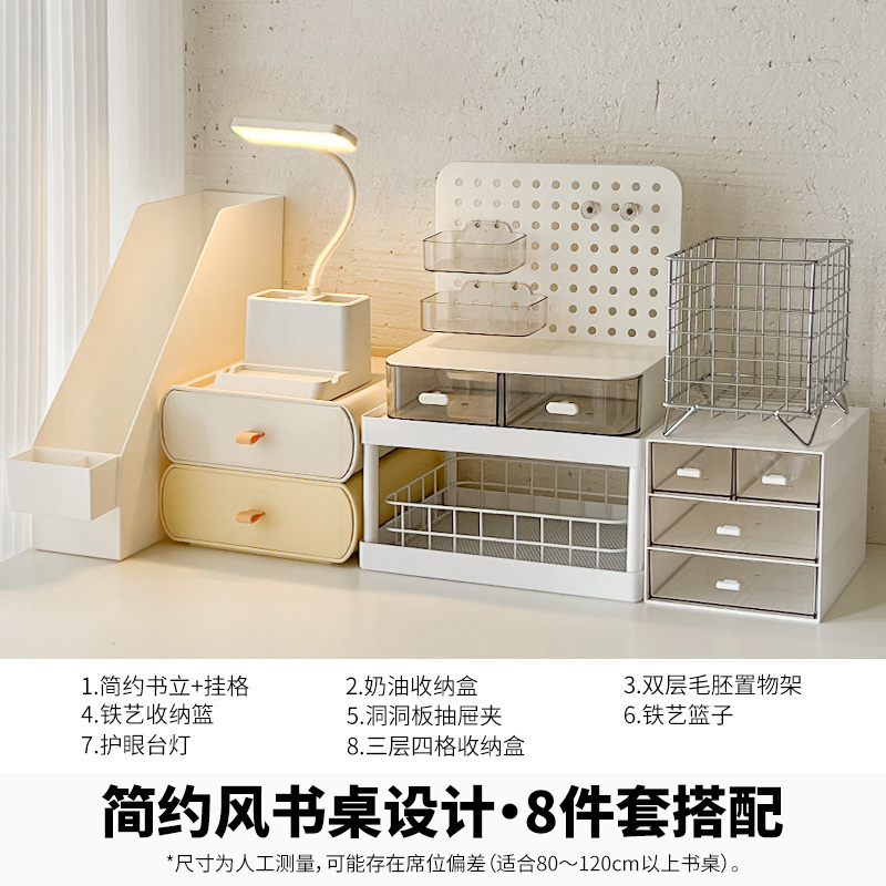 Xiaohongshu-Style Desk Set with Desktop Storage Boxes for Transforming Student Desks into a Japanese Anime-Themed Setup