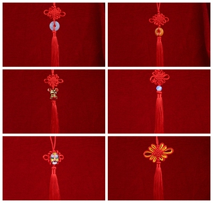 DIY Handmade Accessories Tassel Small Hanging Ornaments for Christmas, 8-Piece and 6-Piece Chinese Knot Small Pendants S