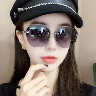 Hong Kong I Tgreg sunglasses female anti-UV new round face big face borderless ins glasses polarized sunglasses