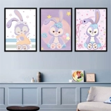 Мультяшный милый сиреневый кролик для спальни, «сделай сам», новая коллекция, инкрустировано бриллиантами