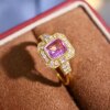18K gold diamond inlaid natural unfired sapphire ring. The main stone is 1.05 carats. It is full of retro style.