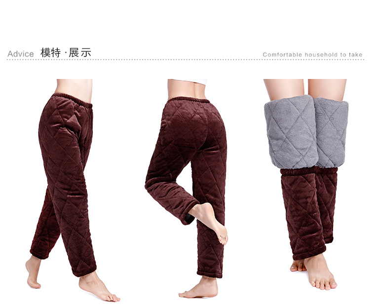 Quần nhung nữ mùa đông mặc ba lớp dày nhung nhung ngủ quần cotton nhà quần XL quần đôi nam nữ