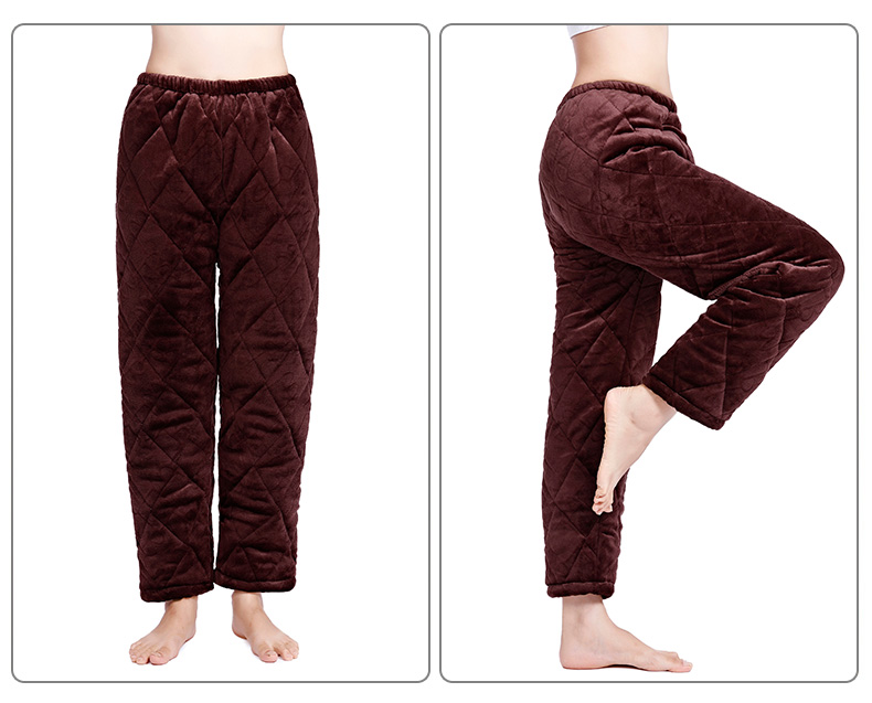 Quần nhung nữ mùa đông mặc ba lớp dày nhung nhung ngủ quần cotton nhà quần XL quần đôi nam nữ