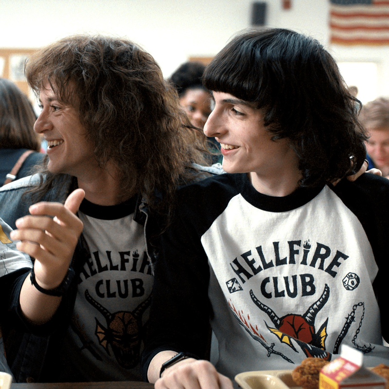 Stranger Things Hellfire Club Merchandise American Tv Series All-Cotton Black and White Raglan Horn Short-Sleeve T-Shirt Stranger Things Hellfire Club Merchandise American Tv Series All-Cotton Black and White Raglan Horn Short-Sleeve T-Shirt