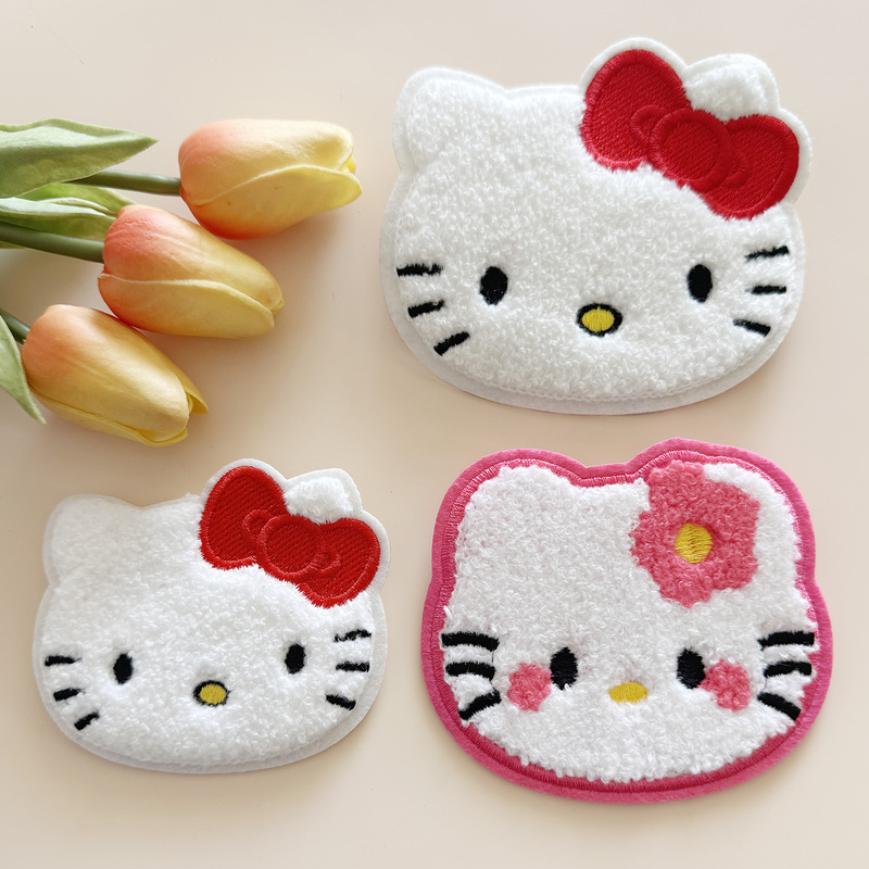 Self-Adhesive Towel Embroidery Cat Patch, Clothing Decoration Patch, Backpack Repair Patch, Sweatshirt Hole Patch, Cartoon Patch