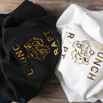 The Clive Gold tiger head is such a bully ~ long sleeve t-shirt for men pure cotton thick solid loose pure color day system of clothing