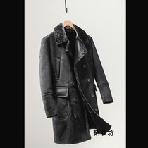 Heavy goods domineering foreign trade mens clothing factory cut standard tail goods Medium and long fur one-piece coat coat