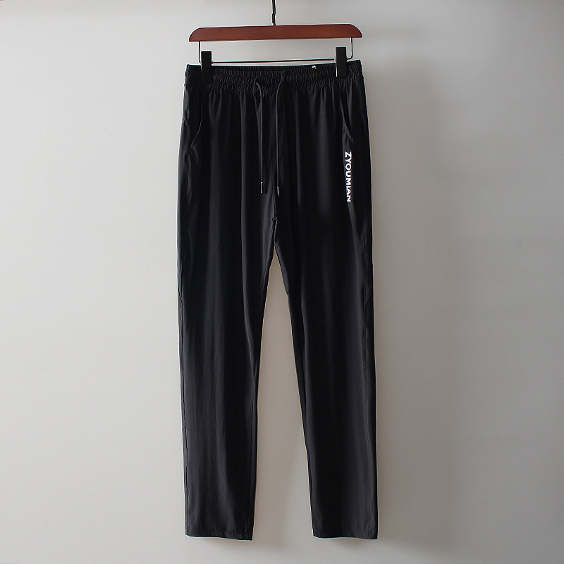 New Technology Ice Silk Casual Pants Foreign Trade Men's Clothing Factory Cut Tail Goods Quick Dry Breathable Elastic Sports All-match