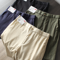 First Line Cut Mark Mens Fashion Foreign Trade Brand Tail Goods Summer Cotton Linen Slim Fit Straight Barrel Casual Shorts 50% Pants Pants Men