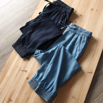 Too comfortable for foreign trade tail goods Mens clothing Jeans Lovers Slim Fit Heather cord Tightness Waist Small Leggings Pants