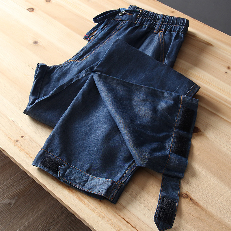 Daily order summer cool men's pants foreign trade men's clothing cut standard tail goods casual tencel cotton jeans ice silk trousers men