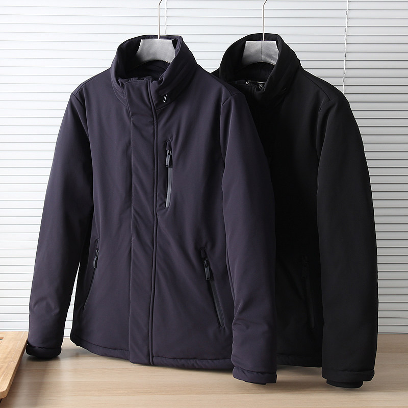 Export order 165 euros foreign trade men's autumn and winter windproof and waterproof hooded casual stand-up collar cotton jacket cotton clothing