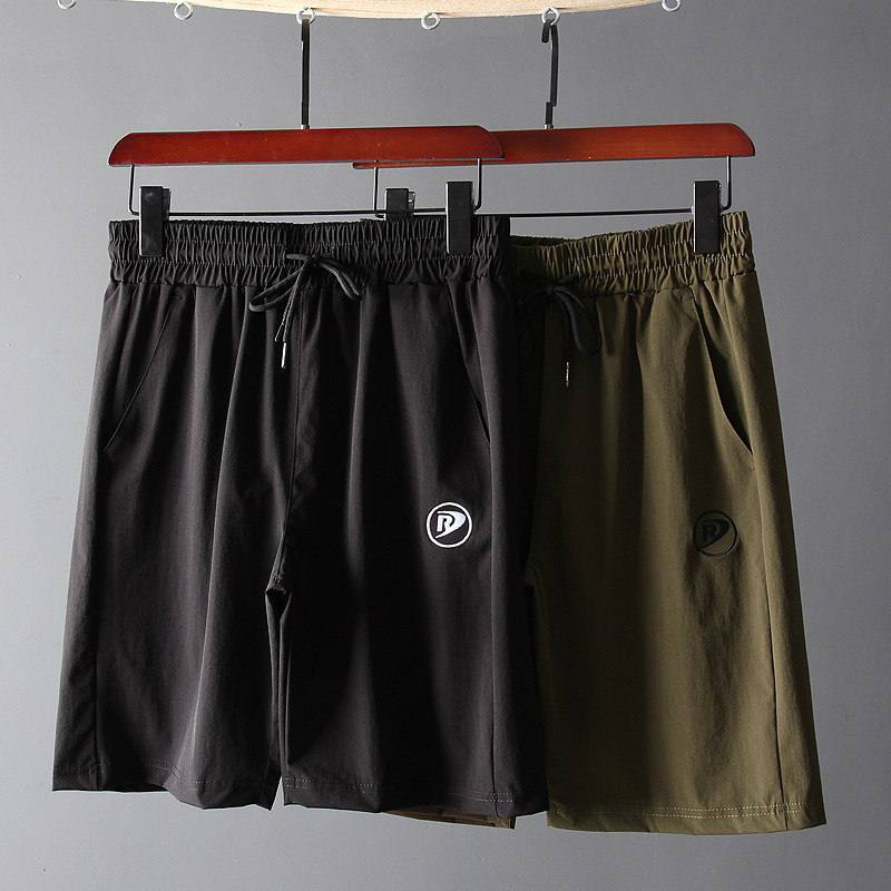 Light and thin soft outdoor sports fabric Foreign trade men's summer casual four-sided elastic ice silk shorts 50% pants