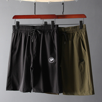 Light and thin soft outdoor sports fabric Foreign trade mens summer casual four-sided elastic ice silk shorts 50% pants