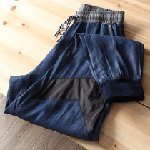 Rare Bull Goods Silk Slip Cool Comfort Foreign Trade Mens Clothing Summer Slim Fit Niece Jeans Bungled Pants