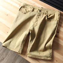 Self-reserved European and American single-season mens leisure 100 lap straight cylinder foreign trade original single cut and tail stock 50% elastic shorts