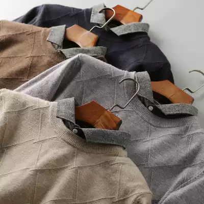 New gentleman shirt collar sweater exported to Japan Yu single cut standard foreign trade men's clothing factory tail goods knitwear jacket