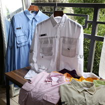 With big code value for money pick up missed outdoor sunscreen shirt men overalls multi-pocket casual short sleeve mens shirt
