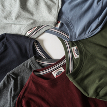 Comfortable and versatile washed and brushed foreign trade mens clothing factory cut standard tail goods Long-sleeved T-shirt autumn top base shirt men