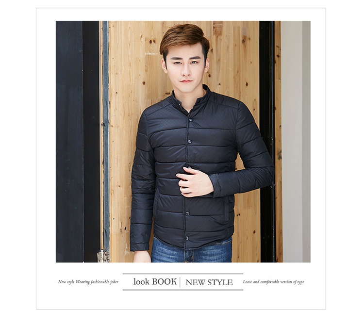 Mùa thu và mùa đông nam đứng cổ áo bông đơn mặc ngắn tay dài ấm áp nhỏ áo khoác cotton giữa và áo khoác cotton cũ tuổi áo bomber nam