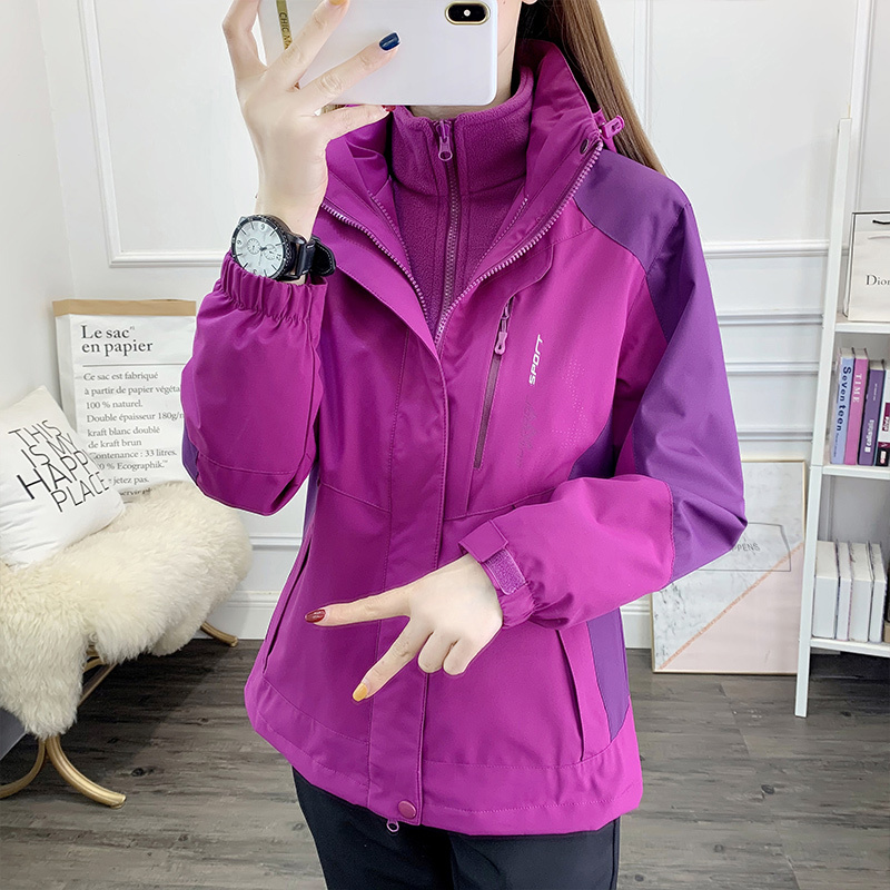 Purple Jacket for Women, Spring and Autumn Thin Style, 2026 New Model, Loose Fit, Three-In-One Detachable Jacket Top for Women Purple Jacket for Women, Spring and Autumn Thin Style, 2026 New Model, Loose Fit, Three-In-One Detachable Jacket Top for Women