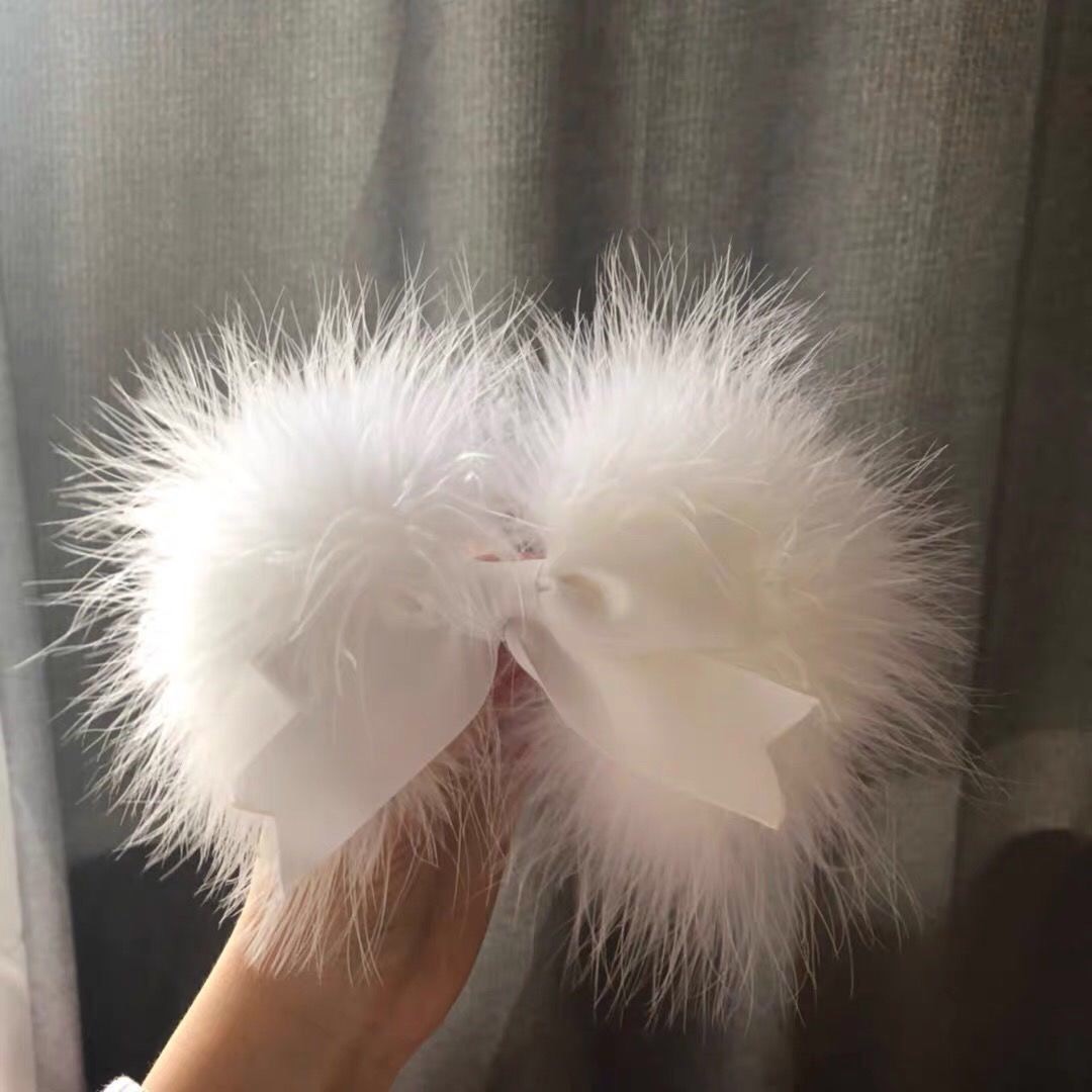 Color bow hairpin net red female super fairy feather hairpin Sen department fairy daily photo sweet side clip hair accessories