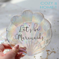Cozyhome Comfort Retro Phantom People Fish Shells Styled Glass Tray Jewelry Containing Pans Medecor Decorations Hem