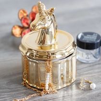 Cozyhome Comfort Nordic Creativity Golden Unicorn Ceramic Jewellery First Decoration With Cover Containing Box Decoration Pendulum