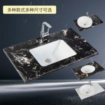 Single basin Nordic Marble bathroom cabinet Small household washbasin Semi-embedded table basin Art basin Square wash basin