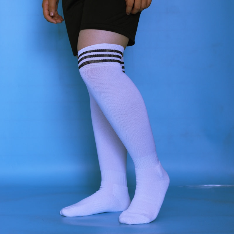 Three-Stripe Socks for Men, Women, and Children, Towel Bottom, Non-Slip, Thin Tube, Long Tube, Mesh, Sweat-Absorbent, Soccer Socks, Shin Guard Socks