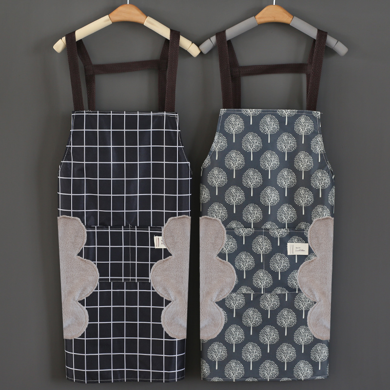 Cute Japanese apron waterproof and oil-proof home kitchen cooking can wipe hands with sleeves female fashion work clothes customization