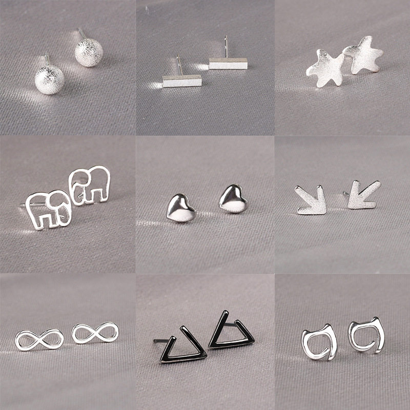 Shanghai warehouse spot Otles withdraws the cabinet clearing S925 pure silver small ear needle outlets female accessories Ole store