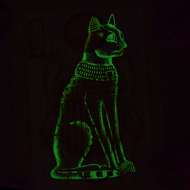  Egyptian hand-painted papyrus luminous effect Scarab multicolored gold powder 42*32cm