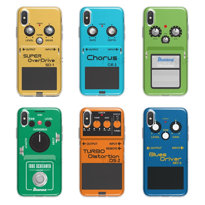 Electric Guitar Effect Pedal Phone Case Suitable for Apple 17 Pro, Huawei, Xiaomi, Oppo, Samsung, Vivo, Asus Zenfone, Google Pixel, Rock Music, Any Model