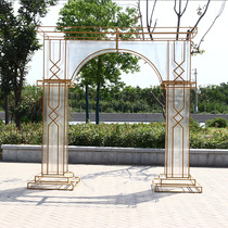 New wedding props iron artist fiber sunlight panel arch European road to wedding stage arrangement props arch