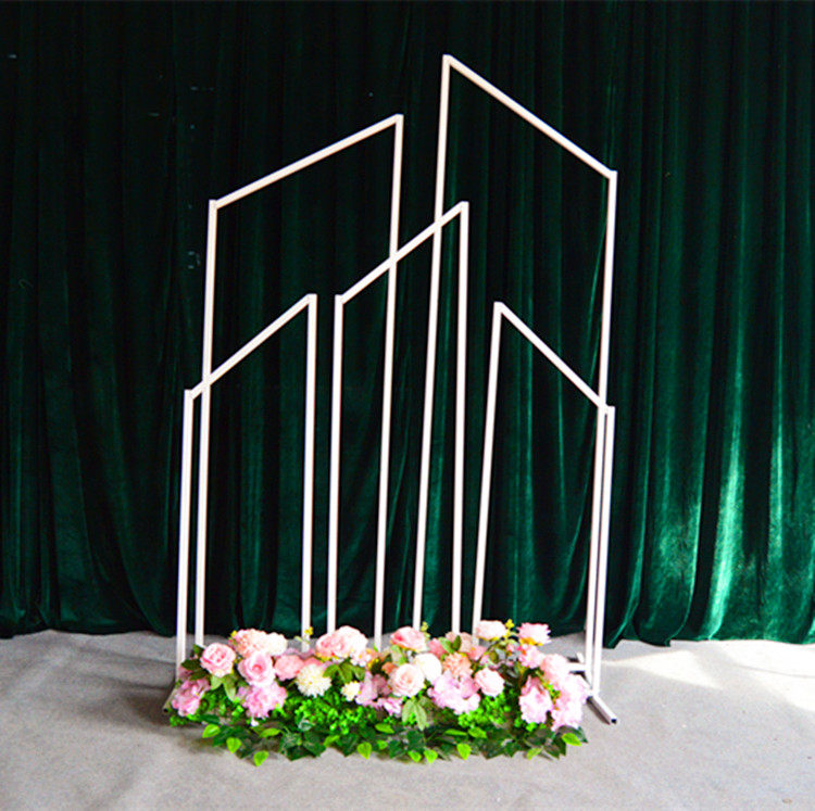New wedding props pointed geometric screen stage fittings tilted stereo wedding celebration background iron wedding celebration