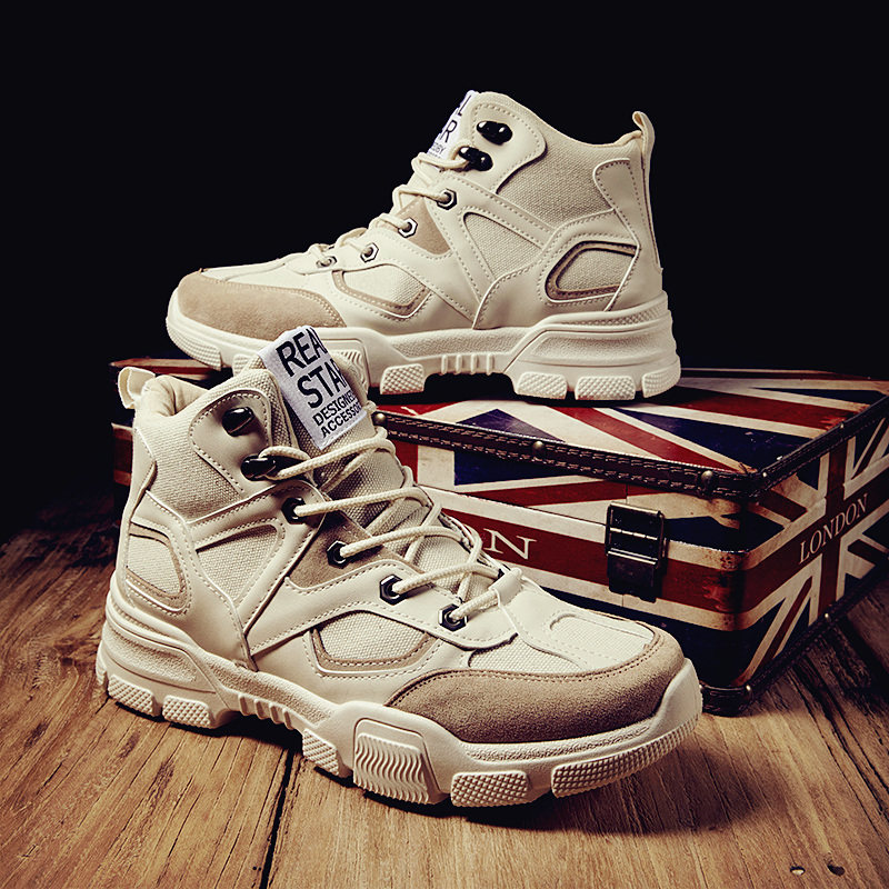 Tide brand Martin boots 2022 new Korean version increased trend high-top shoes British style tooling boots leather mid-tube boots