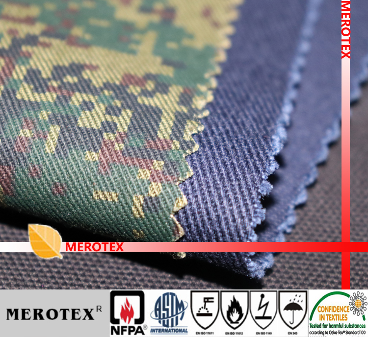 All-cotton thickened flame retardant fabric soft and wearable high temperature resistant fireproof fabric camouflak fire tooling cloth