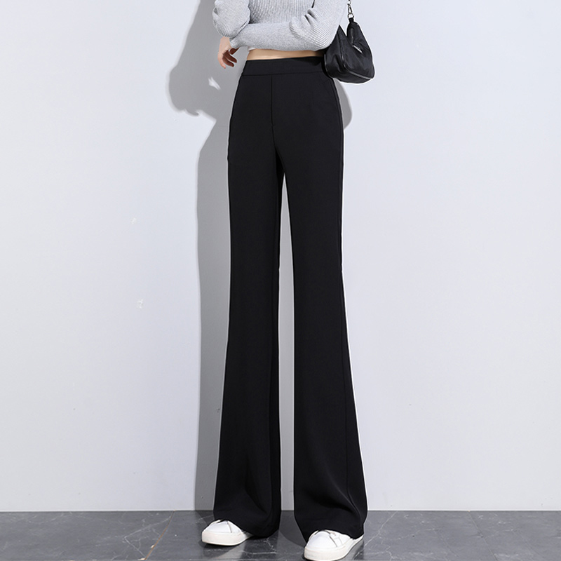 Black Flared Pants for Women 2026 Spring and Autumn New High-Waisted Drapey Slim-Fit Elastic Waist Casual Bootcut Pants Black Flared Pants for Women 2026 Spring and Autumn New High-Waisted Drapey Slim-Fit Elastic Waist Casual Bootcut Pants