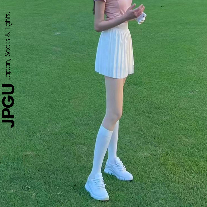 Japanese Jpgu Golf Sun Protection Socks for Women, Ice Silk Over-The-Knee Socks, Summer Sports Anti-Slip Anti-Uv Slimming Leg Stockings