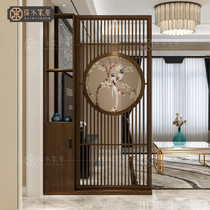 New Chinese screen partition living room creative home partition shelf Chinese solid wood porch hollow screen Cabinet