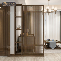 Chinese screen partition living room solid wood entrance hall screen Cabinet new Chinese hollow fence partition screen