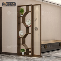 New Chinese style ancient frame screen partition living room solid wood entrance hall screen cabinet Chinese hollow screen