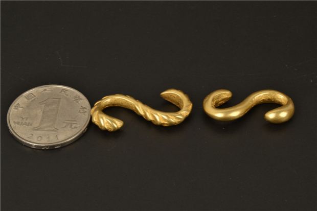 S hook đồng thau nguyên chất cùn đồng s móc vòng đeo tay vòng đeo tay với S hook đồng nguyên chất đúc da nghệ thuật chạm khắc da phụ kiện - Vòng đeo tay Cuff vòng pandora