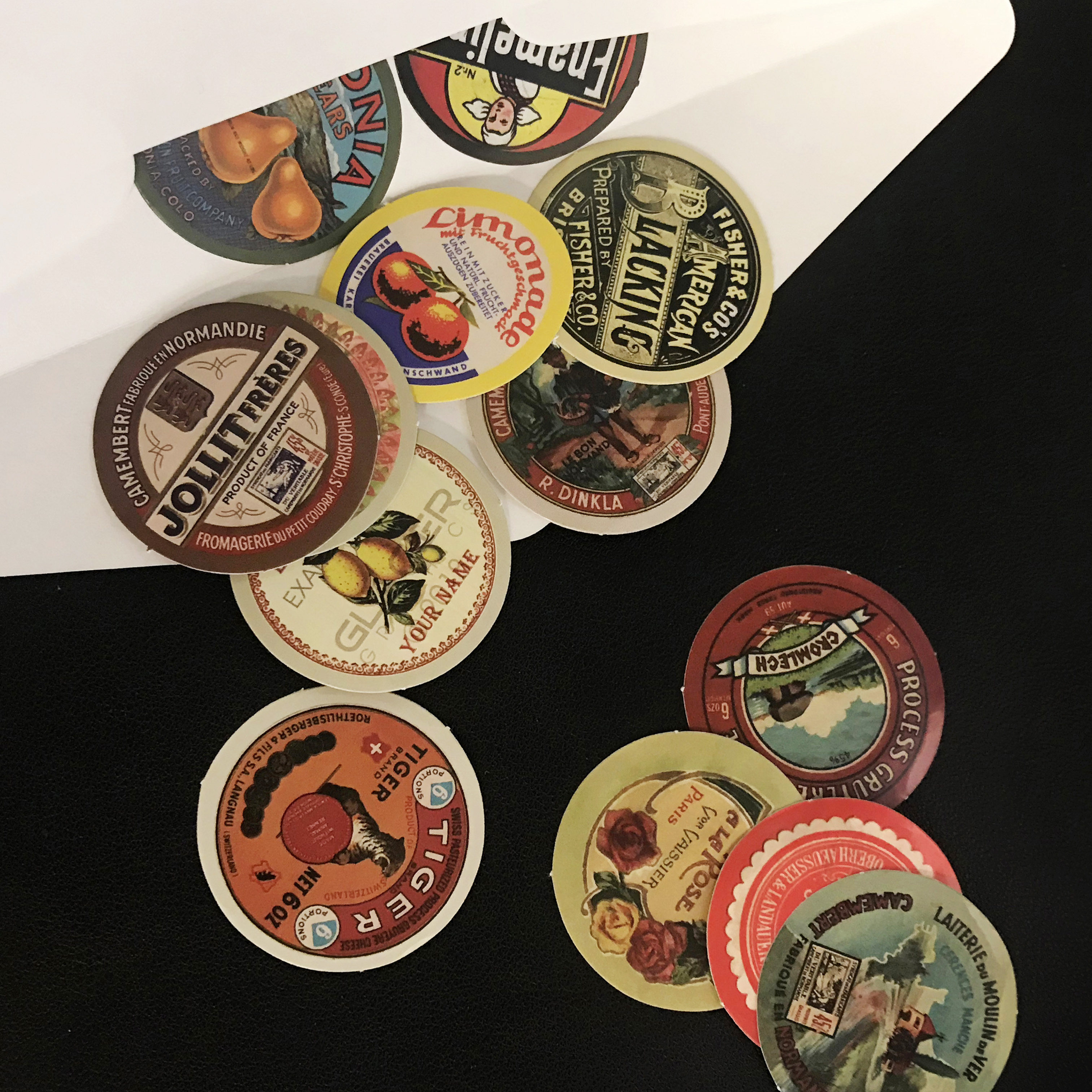 Vintage label sticker Round sealing sticker Canned fruit sticker Nostalgic American style