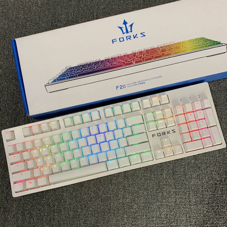 Cherry Cherry Switch Mechanical Keyboard F211 Red Switch Anti-Ghosting Rgb Magnetic Upper Cover Detachable Panel Forks White