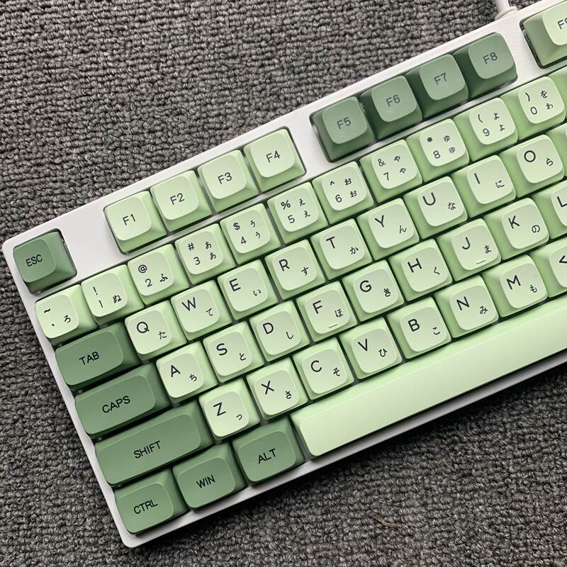 Matcha Green Avocado Color Mechanical Keyboard Army Green Gaming Personalized Keycaps Retro Japanese Style Fresh Green Switch Red