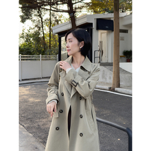 Mori THEMAURY Spring minimalist suit collar trench coat temperament commuting double breasted coat for women F1418