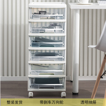 Plastic Cart Multilayer Drawer Classified Shelf A4 File shelf Information cabinet Mobile transparent Office Supplies Bookshelf