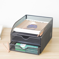 Metal Wrought iron A4 file rack Office desktop file tray data rack File classification rack Storage rack three layers four layers